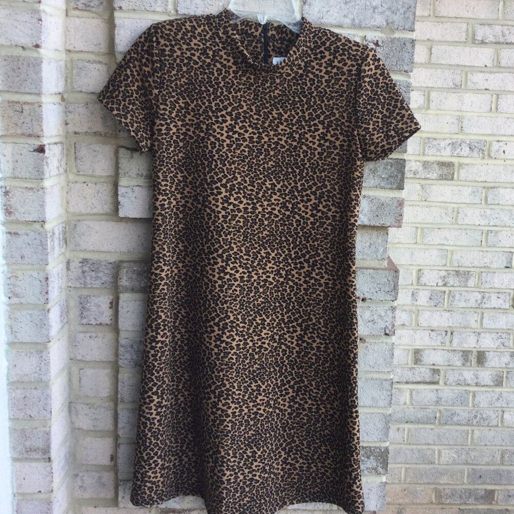 CITI Dress Leopard Print Stand Collar Midi Dress